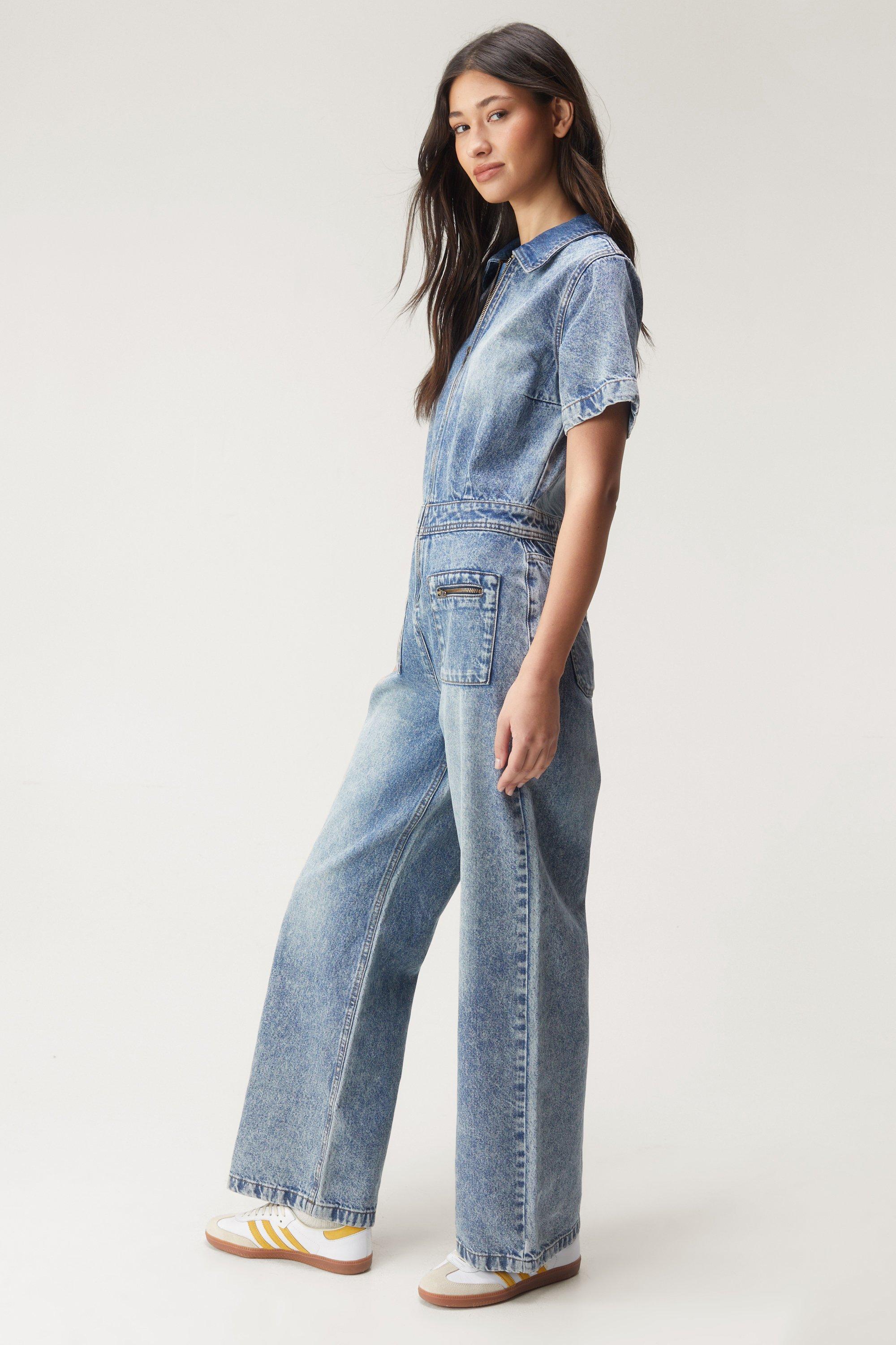 Denim jumpsuit hot sale nasty gal